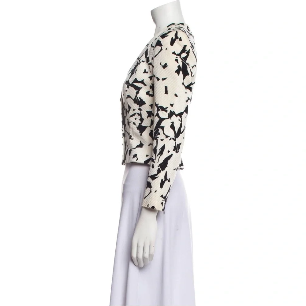 Christian Dior Vintage 1980’s Black & White Floral Print Blazer Jacket